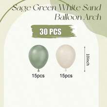 130pcs Sage Green, Sand White And Gold Balloon Arch Garland Set, Neutral Latex Balloon Decoration Set For Bridal Shower, Birthday, Engagement, Anniversary, Christmas Theme Party Backdrop - View 11