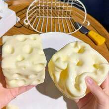 1pc Cheese Cube Squeeze Squishy Toy, Fun Sensory Stress Relief Toy, Party Prize & Decorative Gift Box Filler - 彩色 - 查看 3