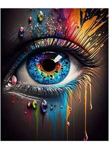 Splatter Eyes 卡通家庭 5D 新鑽石畫馬賽克鑽石貼紙 現代藝術 全圓壁掛裝飾 家居客廳裝飾畫 手作貼紙 - 套裝 - 查看 7