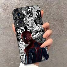 Marvel Funda para teléfono: WB. Funda para teléfono con diseño de collage de cómics de Spider-Man, licenciada, adecuada para Redmi 9/10/11/12/13/14/15 ACTT Pro, K90/80/70, Note 8/9/10/11/12/13/14/15 S 4G 5G Pro Pro+ Pro Max, Poco X7/X7 Pro,  12/13/14/15/17 Lite TT Pro Pro Ultra. - Negro - Ver 2