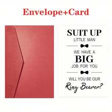 1pc, Wedding Card, Proposal Card, Will You Be My Ring Bearer? - Includes Envelope - Sets - View 9