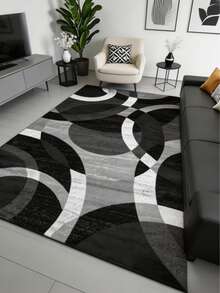 1pc Black And White Abstract Rug, Decorative Carpet, Bedroom Decor, Small Rug, Carpet, Home Decor, Living Room Rug, Living Room Small Rug, Bedroom Carpet, Living Room Home Decor, Outdoor Rug, Washable Carpet, Graduation Gift - Multicolor - View 2