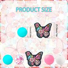 10/20/25Pcs Butterfly Shaped Beads Set - Includes Butterfly Shaped Main Beads And Round Beads, Multiple Colors Available, Suitable For DIY Jewelry Accessories And Handmade Crafts - Multicolor - View 3