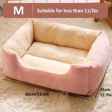 Winter-Use, Warm, Square Pet Bed For Small Dogs And Cats, Soft Fleece, Extremely Comfortable, Washable Pet Cushion. - Pink S-50*40CM - View 7