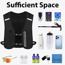 1pc Running Backpack With 500ml Soft Water Bottle, Running Hydration Vest, Lightweight Hydration Bag, Suitable For Outdoor Hiking, Trail Running, Cycling Races, Mountain Climbing, Men's Water Bladder Backpack - Black - View 3