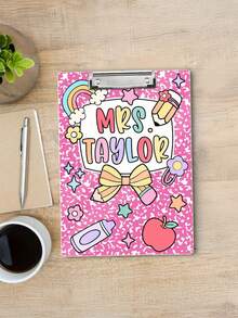 1pc Custom Text Teacher Clipboard, Personalized Teacher Gift, Classroom Office Teacher Clipboard,Unique Teacher Gift For Back To School Season,Back To School Season - Multicolor - View 9