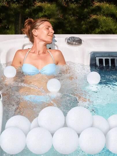 1/3/6 Reusable 2.95-Inch Floating Pool Cleaning Balls, Quickly Absorb Water And Efficiently Clean Pools, Spas, And Hot Tubs. For Outdoor Swimming Pools, In-Ground Pools, Spa Hot Tubs, Heated Bathtubs Cleaning And Maintenance