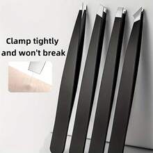 4pcs Stainless Steel High-Density Tweezers, Designed For Hair Removal, Beard Trimming And Eyebrow Shaping, Suitable For Hair Removal, Beard Trimming And Eyebrow Shaping Tool Set, All-Season Use, Durable, Essential Helper For Holidays! Must-Have For Makeup And Beauty Enthusiasts! - 4pcs - View 2