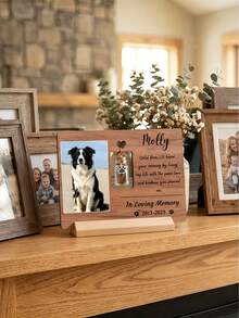 Custom Pet Memorial Plaque With Hair Keepsake Bottle Personalized Dog Photo Frame Loss Of Pet Sympathy Gift - Multicolor - View 3