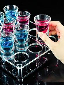 6/12/24 Holes Shot Glass Holder Bar Acrylic Shot Glasses Serving Wine Glass Cup Serving Tray Cups Organizer Shot Glass Display Bar Counter Tools - View 9