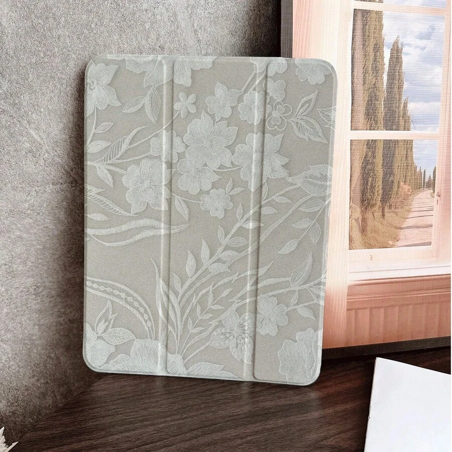 1件復古蕾絲花卉印花平板保護殼，附筆槽，兼容 iPad 10代 10.9吋 2022/Air 13(M3 2025)/Air 11(M3 2025)/11(A16 2025)，自動休眠/喚醒功能/時尚平板配件，兼容小米 5/5PR/6/6PRO/7/7PRO/Galaxy Tab S10+/S9/A9，兼容小米平板 5/6/7，兼容華為 Matepad - 彩色 - 查看 1