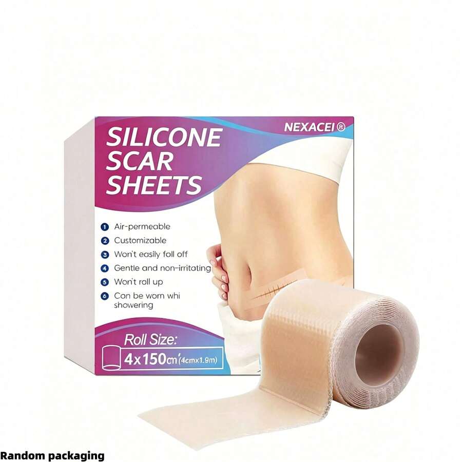 Silicone Scar Tape, Silicone Scar Patch, Suitable For All Skin Types, Scar Gel Tape Roll, Reusable Silicone Scar Strips, Professional Use - Multicolor - View 1