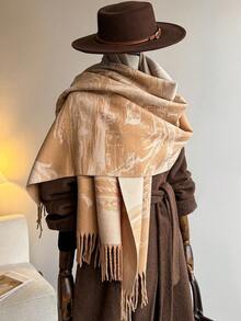1 Stück Khaki Beige Herbst/Winter Neu Verdickter Warmer Schal Sommer Klimaanlage Schal Cheongsam Cape Hochwertiger Nackenwärmer Geschenk für Senioren - Orange - Übersicht 2