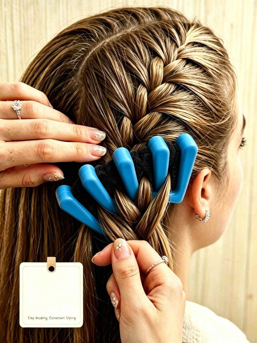 2 قطعة/1 قطعة مجموعة أدوات تصفيف الشعر DIY: صانع كعكة الشعر السريع، إكسسوار مفتاح التجعيد للتصفيف، مناسب للنساء والفتيات وتسريحات الزفاف، مشابك للشعر - متعدد الألوان - مشاهدة 1