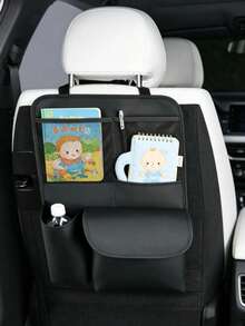 Multi-Pocket Car Seat Back Organizer, Baby Travel Storage Bag, Rear Seat Hanging Bag, Can Store Diapers, Bottles, Toys And Snacks - Multicolor - View 3