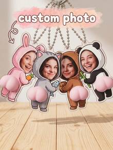Llavero de foto personalizado, decoración de mochila, accesorio de bolso, llavero de coche, regalo de cumpleaños - Grupo C - Ver 9