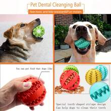 1pc Dog Treat Dispensing Ball Interactive Chew Toy Dental Cleaning Treat Feeder Ball Rubber Silicone Material Suitable For Small Dogs Random Color - Multicolor - View 8