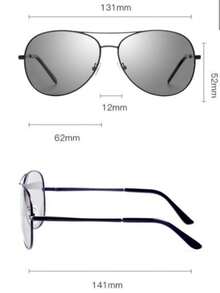 1 Pair Vintage Oversized Aviator Metal Frame Glasses, Suitable For Commuting, Driving, Fishing, Beach, Party, Street, Vacation, Travel, Back To School, Summer Outdoor Casual Versatile Elegant Accessory - Male Silver Film - View 3