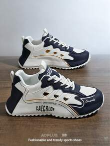 AoPlus Four Seasons New Men's Shoes Versatile Sneakers Non-Slip Breathable Casual Shoes Fashion Hot Selling Men's Board Shoes - 藍白色 - 查看 2