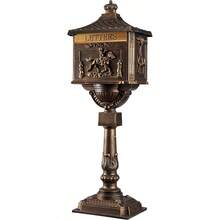 Rust-Resistant Cast Aluminum Mailbox With Lock, For Pole Mounting, Large, Bronze - C - View 1