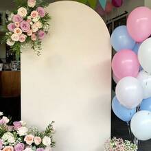 1pc Beige Arch Backdrop Cover, Double-Sided Elastic Fabric, Multiple Sizes Available. Suitable For Various Theme Party & Banquet Decor, Wedding Atmosphere Background Decoration, Home Gathering, Costume Party, Bachelor Party, Gender Reveal Ceremony, Christmas, Halloween, Bridal Shower, Valentine's Day Decoration, Versatile For Various Occasions/High Elasticity/Reusable - 1 Beige - View 12
