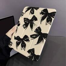 復古黑色蝴蝶結印花平板保護殼，適用於 iPad 10代 10.9 吋 2022/Air 13(M3 2025)/Air 11(M3 2025)，兼容 、Pad、MatePad、Pad、Honor 平板 - 彩色 - 查看 2