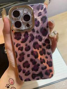 1個 Ins 豹紋 IMD 全包覆防震 TPU 手機殼，適用於 Apple 11 Pro Max/12 Pro Max/13 Pro Max/14 Pro Max/15 Pro Max/16 Pro Max/17 Pro Max - 粉色 - 查看 1