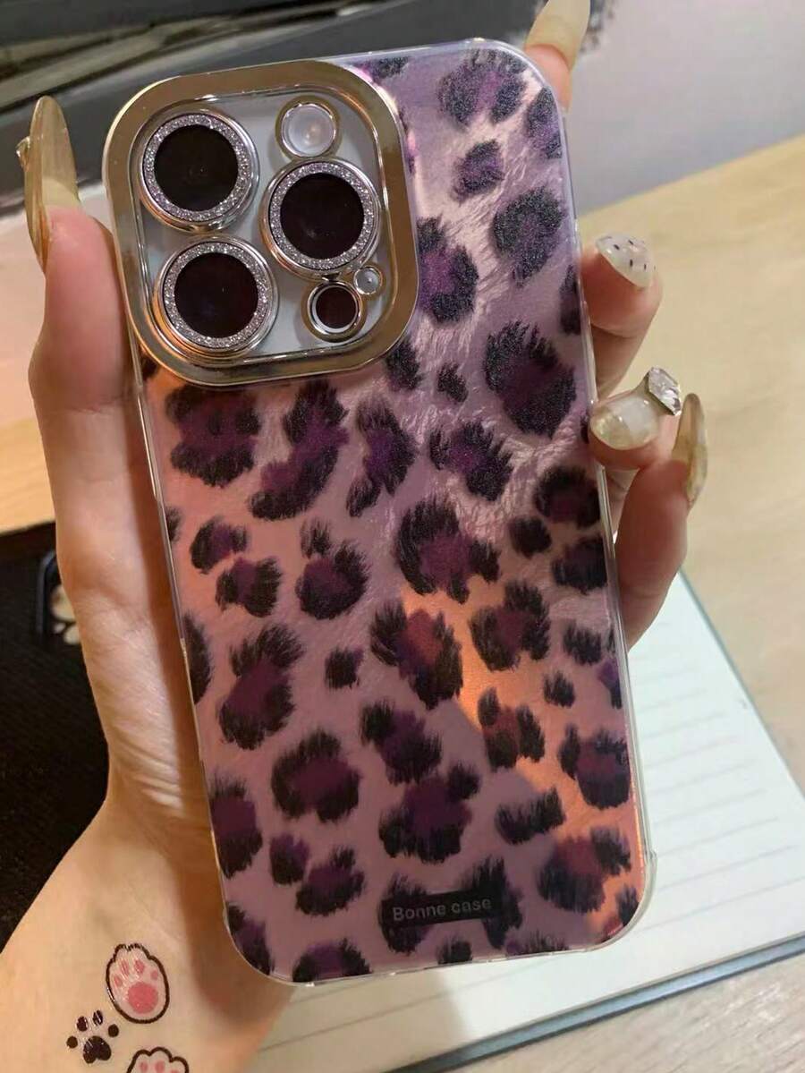 1個 Ins 豹紋 IMD 全包覆防震 TPU 手機殼,適用於 Apple 11 Pro Max/12 Pro Max/13 Pro Max/14 Pro Max/15 Pro Max/16 Pro Max/17 Pro Max - 粉色 - 查看 1