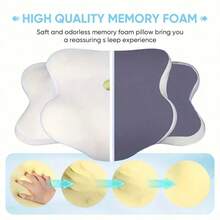2pcs Memory Butterfly Neck Pillow Equipped With Adjustment Function Ergonomic Design Suitable For Various Sleeping Positions Individuals With Cervical Discomfort Suitable For Daily Home Sleep, Travel, Etc - One Size Fits All - View 5