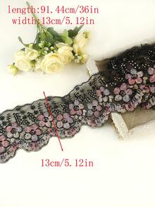 1 Yard, 2 Yard, Tersedia 9 Warna, Kain Organza Potongan Bordir Komputer Baru dengan Aksesoris Bordir, Manik-manik Tabung, Potongan Kristal, Kain Jala, Renda Bunga Gradien yang Indah, Lebar: 13cm/5.12in - A - View 20
