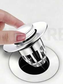 1pc Thickened Sink Pop-Up Strainer, Universal Odor-Proof Anti-Clogging Anti-Insect Press-Type Sink Stopper, Tool-Free Installation Hair Collection Drain Accessory, Suitable For New Home Bathroom Upgrade, Wedding Season And Rental Property Renovation - Pop-up Drain Plug - View 9