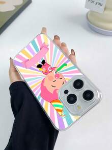 Tema de fiesta de cumpleaños rosa de Pinkfongfunda de teléfono Fundas compatibles con ,Apple,VIVO,OPPO,,, y Honor.Fabricadas en silicona TPU,ofrecen protección contra golpes y caídas. - transparente - Ver 4