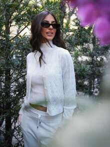 Senya 2026 Women's 2 Pieces Knit Set, White Turtleneck Tank Top & Textured Cardigan, Slim Fit Long Sleeve Layering Outfit, Chic Fall Winter - White - View 4
