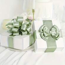 Olive Green Satin Ribbon, Fade-Resistant, Anti-Static, Suitable For Gift Wrapping, Hair Bows, Wedding Decoration, Floral Arrangement And Handmade Crafts, Essential For Gift Wrapping, Room Decoration Ribbon, Room Decoration Ribbon, Gift Box Decoration Ribbon. - Multiple Styles - View 6