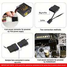 Multi-Size Hydraulic Silent Cooling Fan, Compatible With Motherboard 3PIN / Power Supply 4D, Anti-Short Circuit Non-Interchangeable, Dual Power Supply Options, Computer Case, Car Electronics, DIY Modification Cooling Fan - View 3