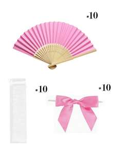 1/3/10/15/30 peças Leques de papel dobráveis minimalistas essenciais para o verão, estilos branco e colorido, leques portáteis de mão, adequados para casamento, festa, cerimónia de batismo, presentes para a noiva, decoração DIY e adereços de fotografia - Multicolorido - Ver 24