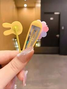 14pcs/24pcs Girls Cute Hair Clips Set, Rainbow, Fruit, Flower Pattern Hair Clips, Non-Slip Bangs Clips, Suitable For Daily Wear - Multicolor - View 3