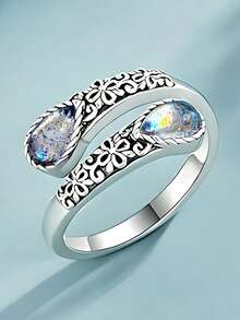 1pc Vintage Ring, Suitable For Women To Wear, Suitable For Wedding, Engagement, Anniversary Party, Valentine's Day Gift - 1# - View 1