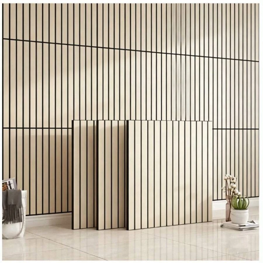 1/8/16pcs Self-Adhesive Sound-Insulating Wood Lattice Wall Stickers, Waterproof PVC Decorative Film, Textured Acoustic Wall Stickers, Multi-Purpose For Living Room Bedroom Walls, Kitchen Cabinets Drawer Liners, Desk Tabletop, Shelves, Floor Renovation