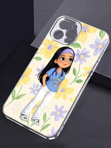 Doctora con estampado floral azul, amarillo y morado.funda de teléfono Fundas compatibles con ,Apple,VIVO,OPPO,,, y Honor.Fabricadas en silicona TPU,ofrecen protección contra golpes y caídas. - transparente - Ver 1