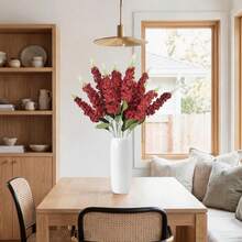 1/3pcs 29.2 Inch Artificial Hyacinth Flowers, Realistic Texture, Suitable For Wedding, Home, Outdoor Party Floral Arrangement, Tabletop Decoration, Garden, Hotel, Bar, Kitchen, Fireplace, Vase Decoration, DIY Wreath Decoration, Gift For Girls - Red - View 9