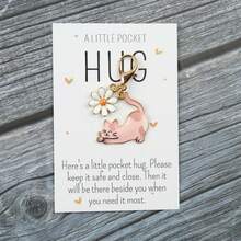 8pcs Cute Cartoon Cat Keychains With Small Pocket Hug Cards, Pet Keychains, Car Key Fobs, Perfect Gift For Animal Cat Lovers, Ideal For Various Occasions, Birthdays, Parties, Gatherings - Multicolor - View 6