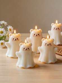 1pc Ghost Bear Silicone Mold, Candle Mold - Featuring Exquisite 3D Facial Expression Details, Soft, Durable, Easy To Clean, Suitable For Making Handmade Couple Themed Candles, Dedicated Mold For Creative Crafts, Reusable. - Ghost Bear - View 8
