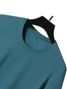 Men's Short Sleeve T-Shirt, Loose Breathable Quick-Dry Lightweight Casual Tee, Versatile For Sports, Home, Commute Summer - Navy Blue - View 5