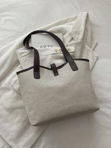 New Luxury Solid Color Premium Versatile Women's Shoulder Tote Bag - Coffee - View 8
