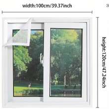 Mosquito Net Window Screen, Invisible White Self-Adhesive Insect Screen, Pre-Cut Fixed Size No-Drill Window Screen, Dust-Proof Breathable Insect Screen, Suitable For Home Bedroom, Kitchen, Rental Apartment And RV Camping Vehicle Windows - A - View 2