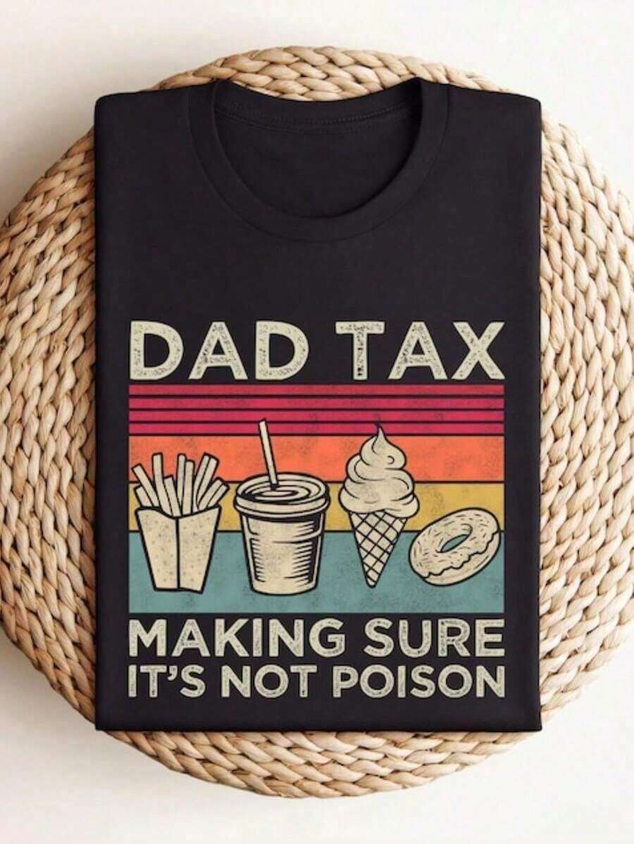á - Divertida para el Día del Padre o Cumpleaños de Papá, Esposo o Hombres - Camiseta Casual de Cuello Redondo con Estampado y Diseño de DAD - Negra, para Todas las Temporadas, Día del Padre - Negro - Ver 1
