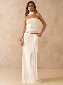 Women Midi Dresses - 杏 - 查看 1