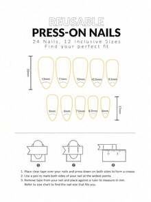 24pcs Short Classic French White Tip Short Pointed Minimalist Round Nails + 1pc Jelly Glue + 1pc Nail File - 彩色 - 查看 8