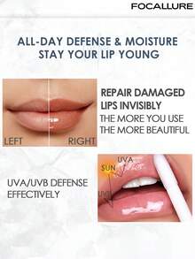 FOCALLURE 2.5g Plumpmax High-Shine Lip Gloss, Instant Lip Plumping & Mirror Glass Glossy Finish, Refreshing Non-Sticky Lightweight Texture, Versatile Multi-Use, Long-Lasting All-Day Hydration & Shine Lock - #01 CRYSTAL - View 6